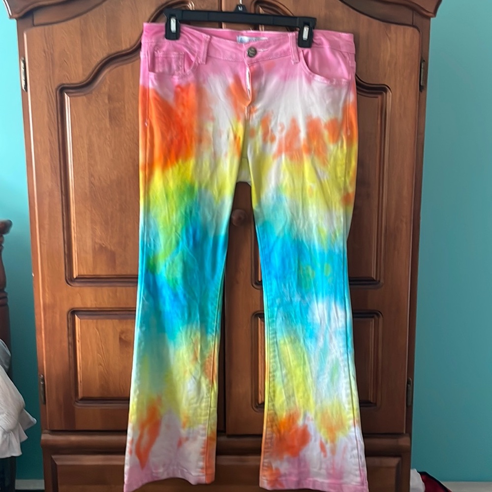 Ranch dress’s multi rainbow cowgirl jeans